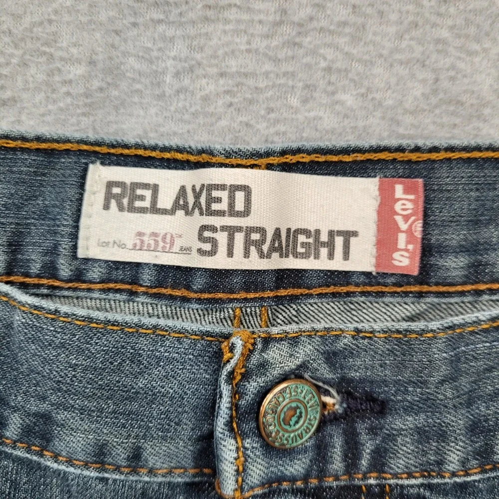 Levi's 559 Relaxed Straight Jeans Mens 38x32 Blue Denim Y2K
